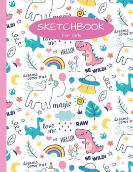 Paperback Sketchbook For Girls: 100+ Blank Pages For Sketching, Drawing, Doodling and Creative Writing Book