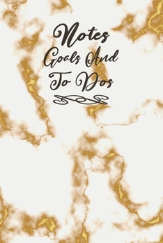 Notes Goals And To Dos: To Do List Undated Notebook, Daily Work Task Checklist, Daily Task Planner, Checklist Planner School Home Office Time Management | Gold Marble Background Cover