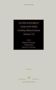 Hardcover Author and Subject Cumulative Index, Including Tables of Contents: Subject and Author Cumulative Index, Volumes 1-24 Volume 25 Book