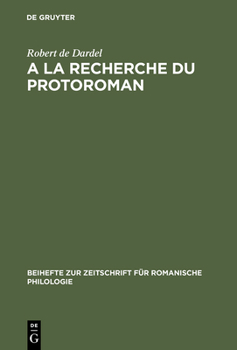 Hardcover A la recherche du protoroman [French] Book