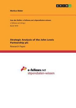 Paperback Strategic Analysis of the John Lewis Partnership plc Book