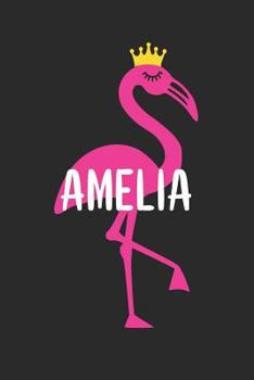 Amelia's Notebook: Personalised Pink Flamingo Composition Notebook 6x9 (A5) 150 Pages College Ruled