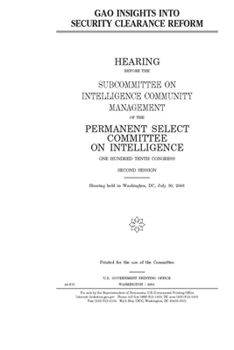 Paperback GAO insights into security clearance reform Book