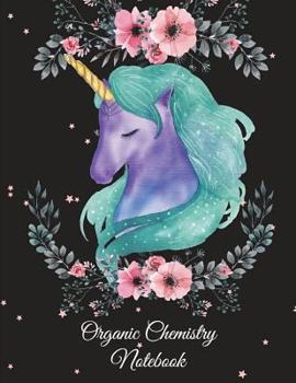 Paperback Organic Chemistry Notebook: Blue Color Unicorn, 1/4 inch Hexagons Graph Paper Notebooks Large Print 8.5" x 11" Game Boards Paper, Math Activities [Large Print] Book