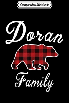 Paperback Composition Notebook: DORAN Family Bear Red Plaid Christmas Pajama Men Women Gift Journal/Notebook Blank Lined Ruled 6x9 100 Pages Book