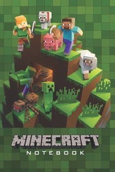 Minecraft Notebook: Player's Notebook, Sketchbook, Diary, Journal, For Kids, For A Gift, To School  | 120 College Ruled Blank Pages | 6” x 9” (Green Collection – Hills) (Minecraft College ruled)