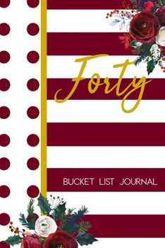 Forty Bucket List Journal: 40th Birthday Gift for Women | Alternative to a Card Notebook| Great Christmas or Birthday Present for Her | Burgundy Watercolor Design