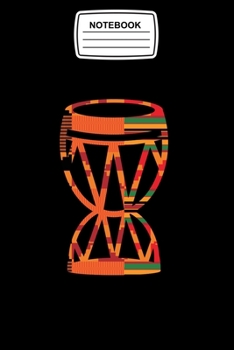 Notebook: Kente African Drums Minimal Ghana Journal Notebook Blank Lined Ruled 6x9 120 Pages
