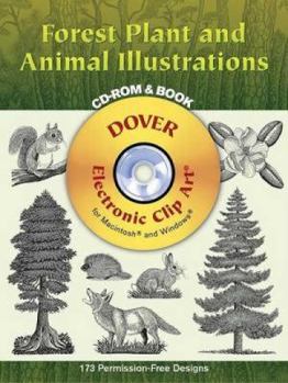 Paperback Forest Plant and Animal Illustrations [With CDROM] Book