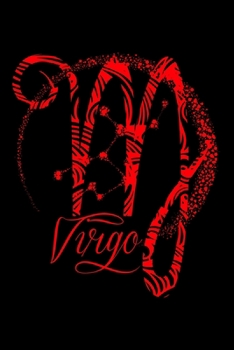 Journal: Red Virgo Zodiac Sign August September Birthday Gift Black Lined Notebook Writing Diary - 120 Pages 6 x 9
