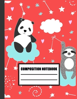 Paperback Composition notebook: Pretty Panda College Ruled Notebook for School, University and College. Nifty Lined Journal for Students, Kids and Tee Book