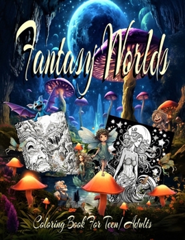 Paperback Fantasy worlds coloring book for teens/adults Book