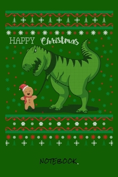 Happy Christmas: Dino love I Journal for writing I Composition Book I Dotgrid paper I with integrated page numbers l Narrow Ruled I Diary  I 120 Pages I "6x9" I A5 I Soft Cover