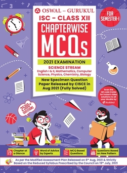 Paperback Chapterwise MCQs Book for Science Stream: ISC Class 12 for Semester I 2021 Exam Book