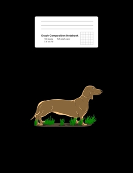 Paperback Graph Composition Notebook: Math, Physics, Science Exercise Book - Grass Is Greener Under My Weiner Funny Dachshund Puns Gift - Black 5x5 Graph Pa Book