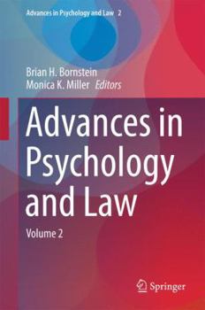 Hardcover Advances in Psychology and Law: Volume 2 Book