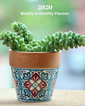 Paperback 2020 Weekly and Monthly Planner: Succulent plants in a Pretty Pot - Monthly Calendar with U.S./UK/ Canadian/Christian/Jewish/Muslim Holidays- Calendar Book