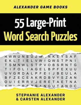 Paperback 55 Large-Print Word Search Puzzles: Fun Brain Games for Adults and Kids Book