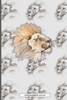 Lined Notebook Journal: Unique Beautifully Designed Notepad For Inspired Creative Writing Or Note Taking, With Pastel Shade Background & Shadow Effect Central Watercolor Lion Detail