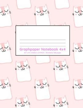 Paperback Graphpaper Notebook 4x4: Cute cats design 100 pages of graph paper with bigger squares for younger students Book