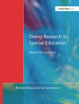 Hardcover Doing Research in Special Education: Ideas into Practice Book