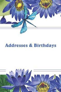 Addresses & Birthdays : Watercolor Blue Lotus