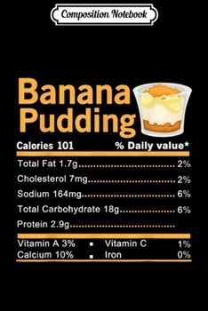 Composition Notebook: Thanksgiving Banana Pudding Nutrition Facts funny christmas  Journal/Notebook Blank Lined Ruled 6x9 100 Pages