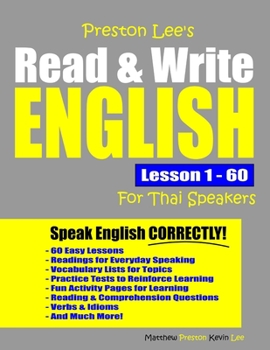 Paperback Preston Lee's Read & Write English Lesson 1 - 60 For Thai Speakers Book