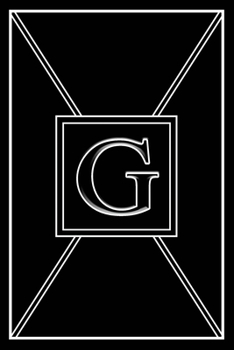 G: Personalized Dot Grid Bullet BUJO Notebook Journal Modern Sleek Black White Minimalist Initial Monogram Letter G - Many Usage Handy Travel Size For Boys MenTeens