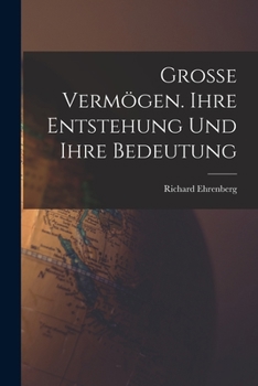 Paperback Grosse Vermögen. Ihre Entstehung und ihre Bedeutung [German] Book