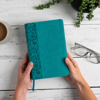 Imitation Leather CSB Large Print Personal Size Reference Bible, Teal Leathertouch Book
