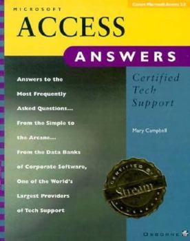 Paperback Microsoft Access Answers: Certified Tech Support Book