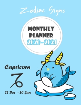 Monthly Planner 2020 - 2021 : Zodiac Capricorn: Two year monthly planner : 24 Months Calendar Planner With Holiday : Zodiac Planner 2020 : Capricorn Horoscope