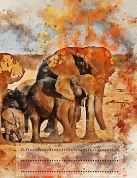 Paperback Cornell Notes Notebook: Elephants 8.5x11 Book