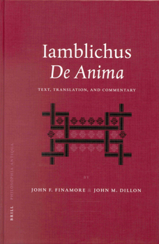 Hardcover Iamblichus' de Anima: Text, Translation, and Commentary Book