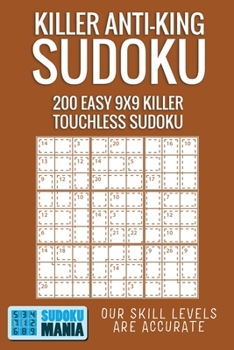 Killer Anti-King Sudoku: 200 Easy 9x9 Killer Touchless Sudoku