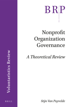 Paperback Nonprofit Organization Governance: A Theoretical Review Book