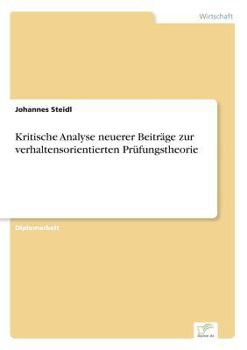 Paperback Kritische Analyse neuerer Beiträge zur verhaltensorientierten Prüfungstheorie [German] Book