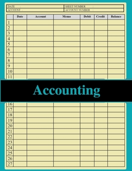 Paperback Accounting: accounting book, idealy sized:8.5x11,120 pages,6 columns and 28 ligne. Book