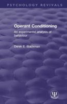 Paperback Operant Conditioning: An Experimental Analysis of Behaviour Book