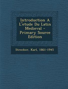 Paperback Introduction A L'etude Du Latin Medieval [French] Book