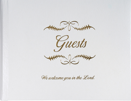 Hardcover Small Bonded Leather All Occasion Guest Book - White Book