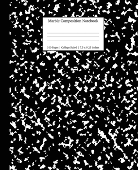 Paperback Marble Composition Notebook College Ruled: Black Marble Notebooks, School Supplies, Notebooks for School Book