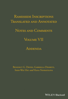 Hardcover Ramesside Inscriptions, Addenda Book