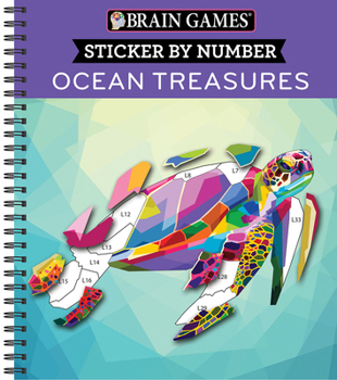 Spiral-bound Brain Games - Sticker by Number: Ocean Treasures Book