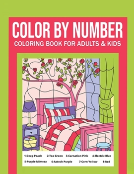 Paperback Color By Number Coloring Book For Adults & Kids: Flowers, Animals and Garden Designs Book