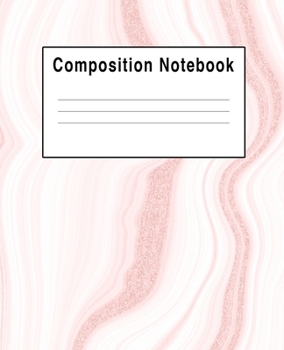 Paperback Composition Notebook: Pink Blush Gold Faux Glitter Book