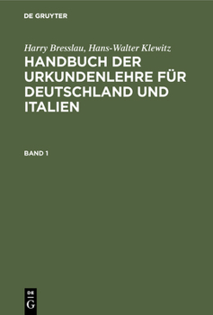 Hardcover Handbuch der Urkundenlehre für Deutschland und Italien [German] Book