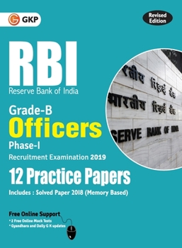 Paperback RBI 2019 - Grade B Officers Ph I - 12 Practice Papers Book