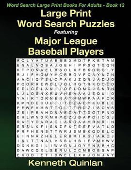 Paperback Large Print Word Search Puzzles Featuring Major League Baseball Players [Large Print] Book